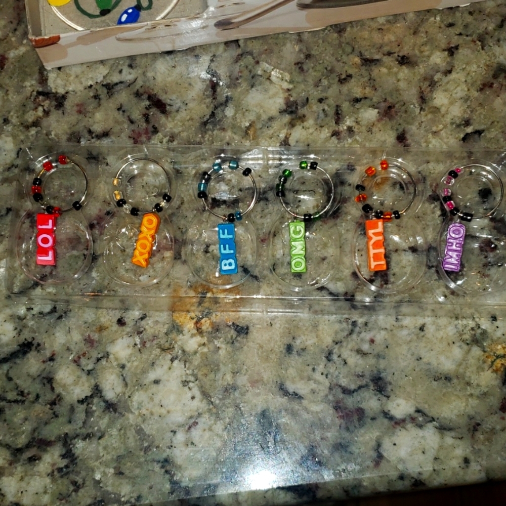 3 for $15 Wine Charms set of six
